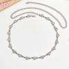 HY  New Korean Women White Rhinestone Heart Beach Sexy Belt Waist Body Chain Versatile Dress Accessories