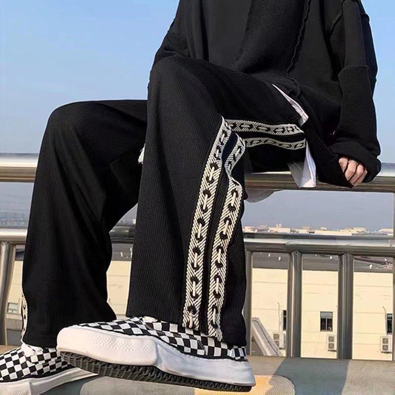 Dark Sweatpants Men's Trend Loose Sports and Leisure Guochao Hip-hop Straight Wide-leg Trousers