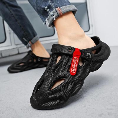 2024 Summer New Fashion Baotou Beach Men's Sandals Outer Wear Hollow Breathable Non-slip Dual-purpose Coconut Hole Shoes