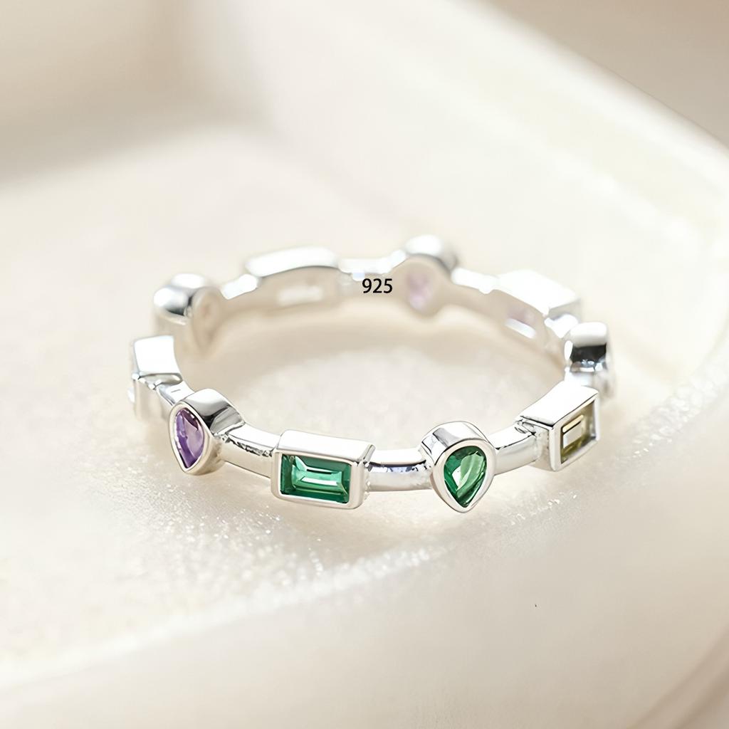 PANJBJ 925 Sterling Silver Four-pointed Star Shining Zircon Ring High-end Personalized Opening Adjustable Jewelry