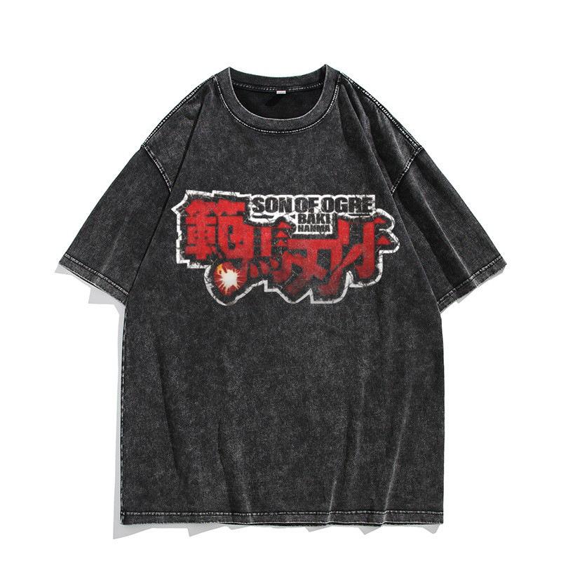 Unisex Anime Baki Haman Trička Harajuku Vintage Bavlněná Praná Top Pro Muže Hip Hop Streetwear Oversize Tričko