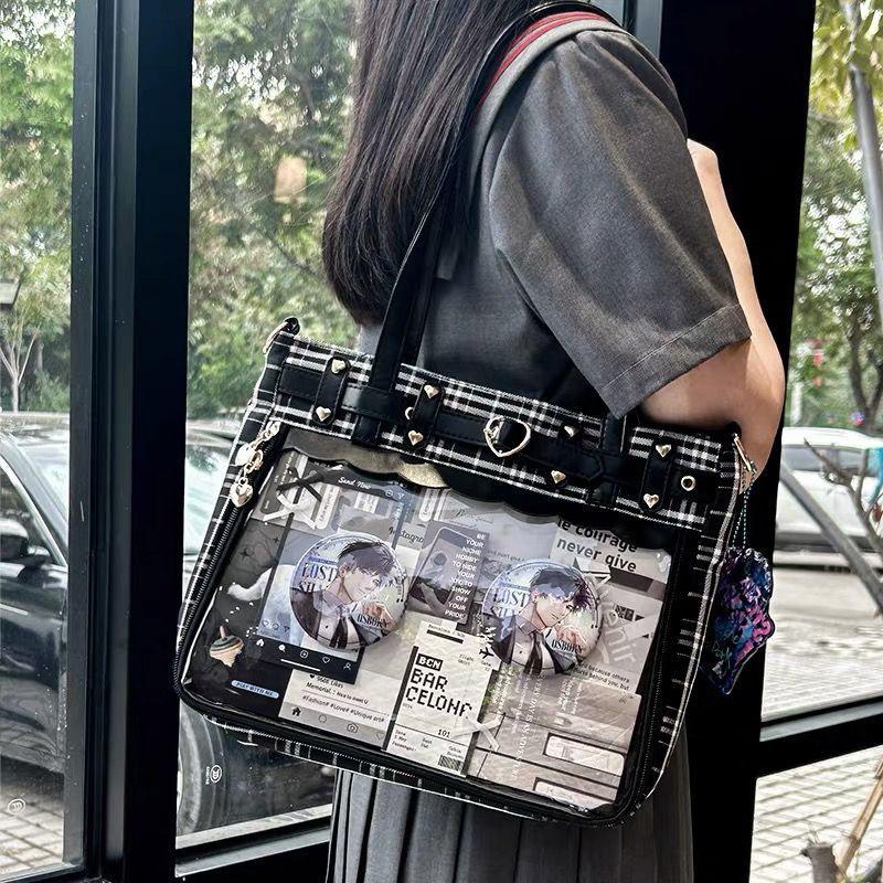 Hot Girls Subculture Punk Gothic Ita Bag Women Transparent Large Capacity Shoulder Bags Handbag Ladies Harajuku Bag Aesthetic