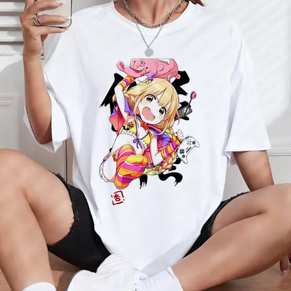 New Kawaii Anime White  Tshirt Tees For Unisex Funny Cartoon Otaku Tshirt If You Work You Lose  Anzu Futaba Version Tshirt