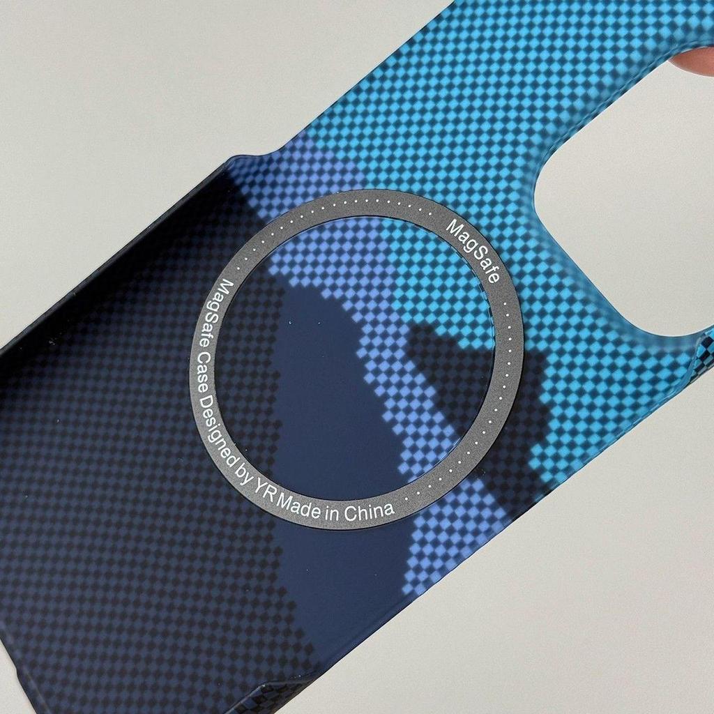 Kevlar Magnetic Case for iPhone 17 Pro Max - Sunset Mountains Design, Thin, Lightweight, Anti-drop