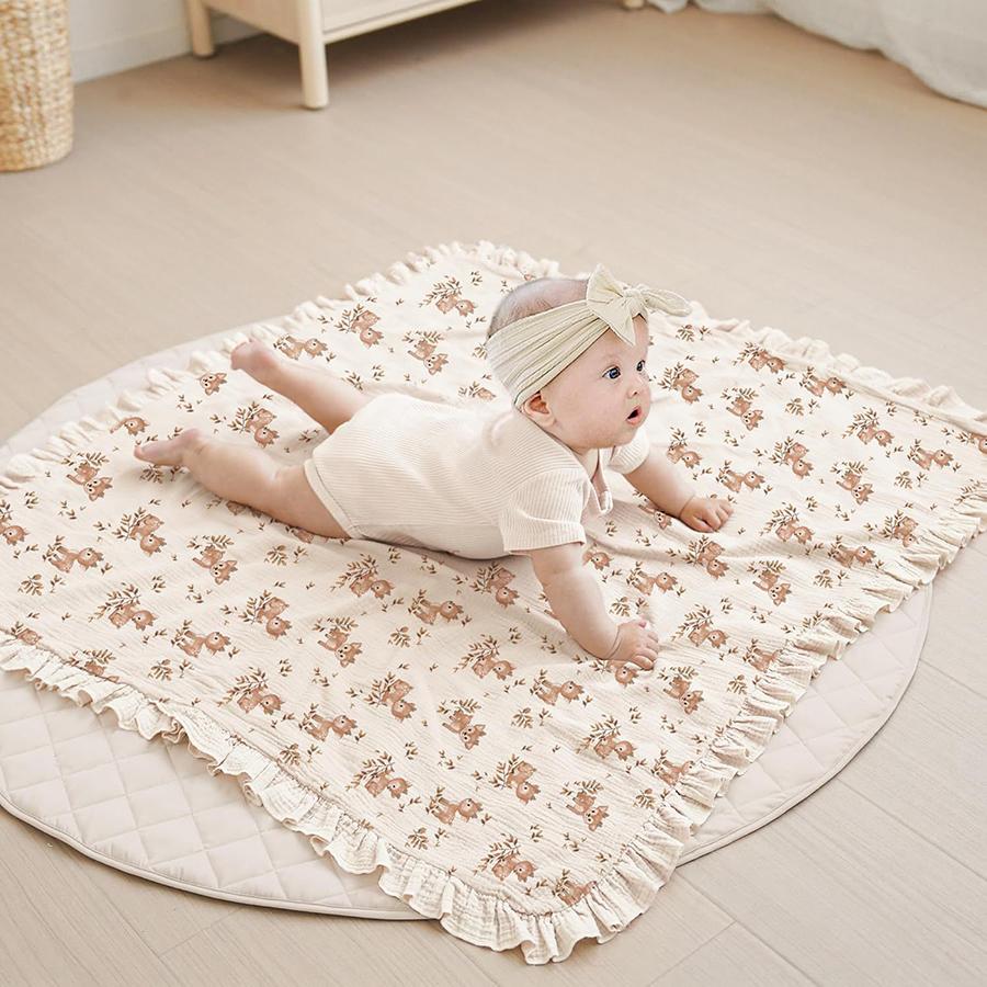 Cotton Gauze Baby Muslin Blanket Swaddle Blanket New Soft Ruffle Newborn Receiving Blanket Wrap Baby Boy Girl Stroller Cover