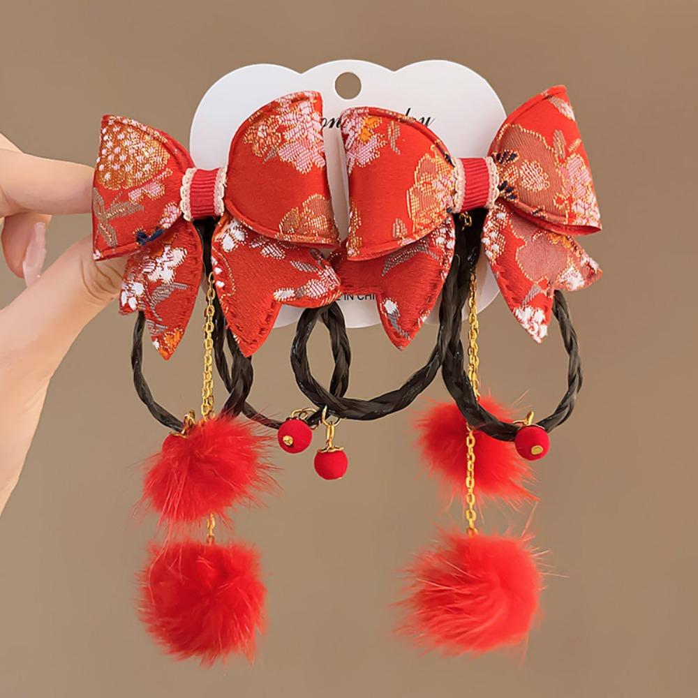 Flower Children Bow Wig Hairpin Tassels Hanfu Hair Sticks All-match Ancient Style Hairpin Baby