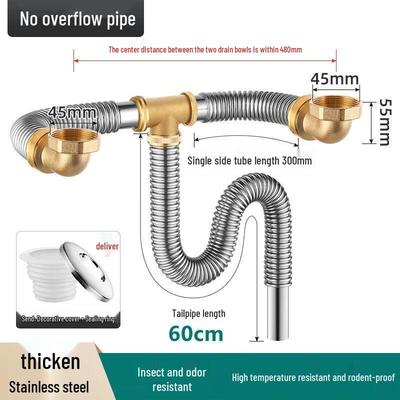 TLXT Double Sink Drain Pipe