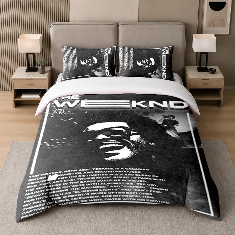 3Pcs Bed Set,The Weeknd 1 Duvet Cover and 2 Pillowcases, Printed Bedding Decor For Guest Room