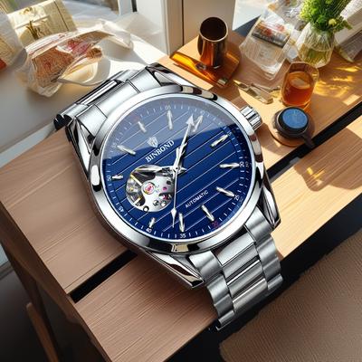 Men' S Casual Business Watch Men Fashionable Luminous Waterproof Steel Belt Hollow Automatic Mechanical Watch