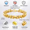 Thick Men's Chain Bracelet,Handmade Stainless Steel Links Wristband,Casual Jewelry Gift