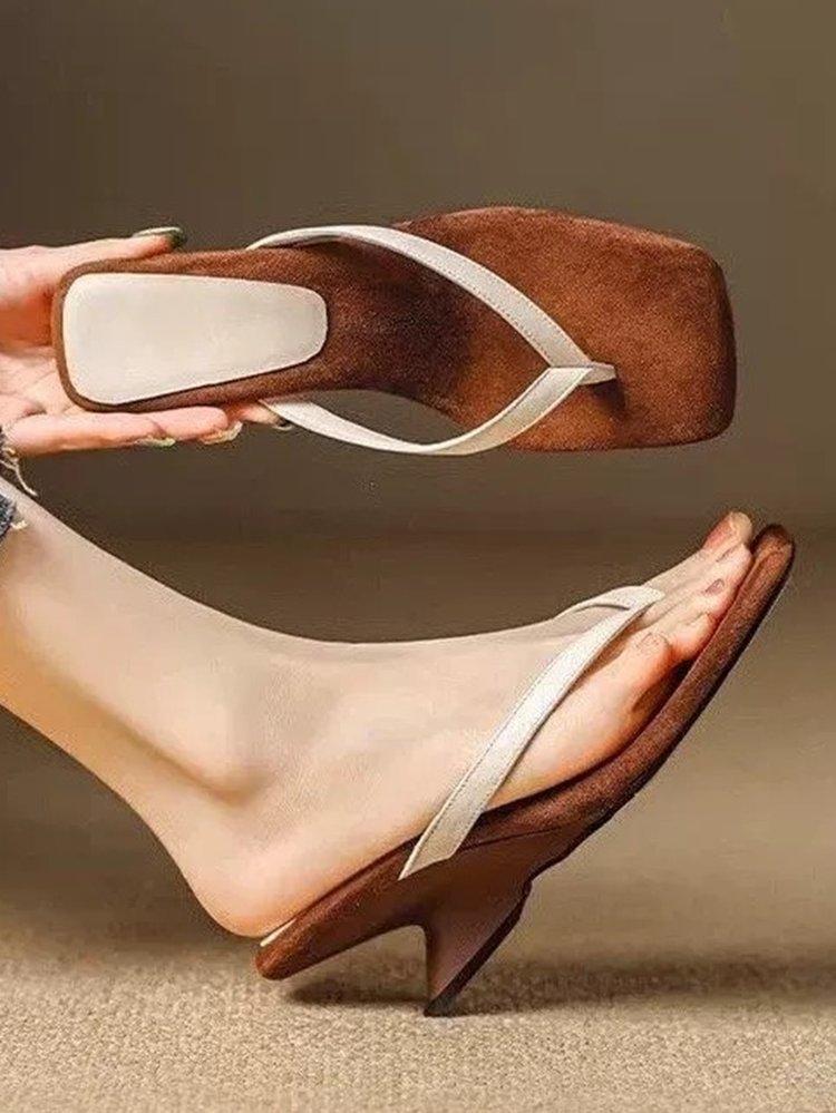

Korean toe beach shoes thick heel flip-flops women s 2025 new summer casual slope heel sandals outside sandals 40