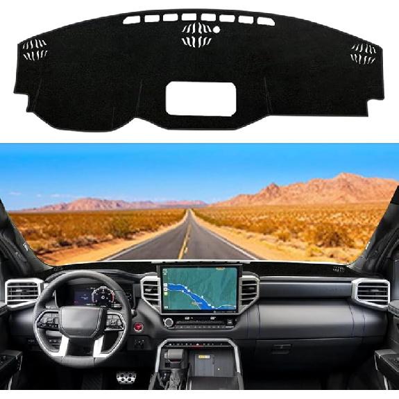 Custom Dash Cover Fit for Toyota Tundra 2022 2023 2024 2025 Non-Slip Interior Decoration Sunshade Glare UV Rays Protector Dashboard Mat Carpet