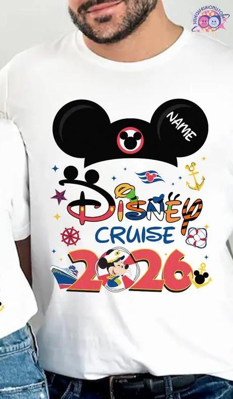 2026 Summer Paradise Cruise Family Graph T-shirt Unisex's Fashion Cotton Quality Casual Loose Short Sleeve Classic Unisex