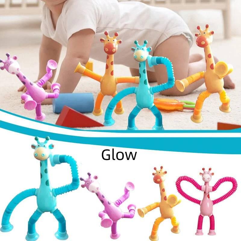 Langhals-Giraffe Stretch-Spielzeug mit Saugnapf und Leuchtfunktion