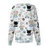 Women's Long Sleeve Top, Casual Uniform with Print, Single Pocket, Lightweight Work Shirt for