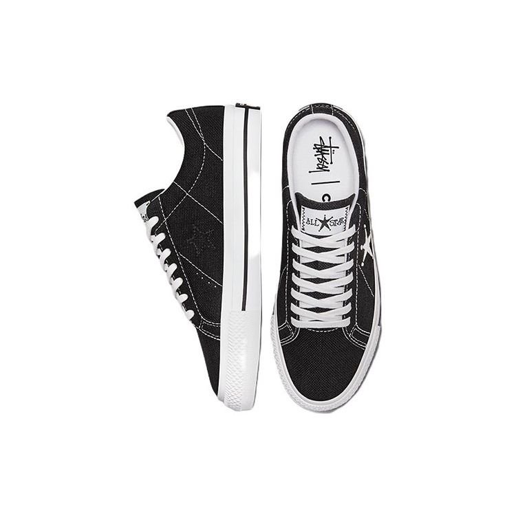 Stussy x Converse One Star Low Nere Sneakers Unisex Bianche 173120C