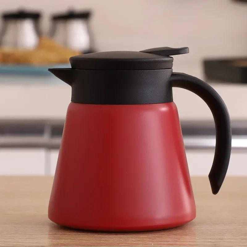 600ml Thermal Coffee Carafe Tea Pot - 304 Stainless Steel Double Wall Vacuum Insulated, Cool Touch Handle, & Cold Retention New