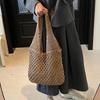 Yogodlns Casual Woven Straw Bag Large Capacity Fashionable Shoulder Beach Vacation Bag for Spring Summer Shopper Handbag Totes