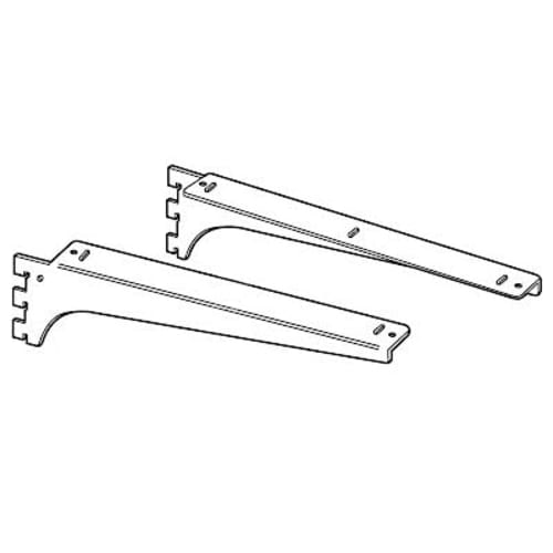 Royal Horizontal Brackets for Wooden Shelves, Chrome, Size 250, Wooden Shelf Supports (Set of 3, Left and Right) A-32/33