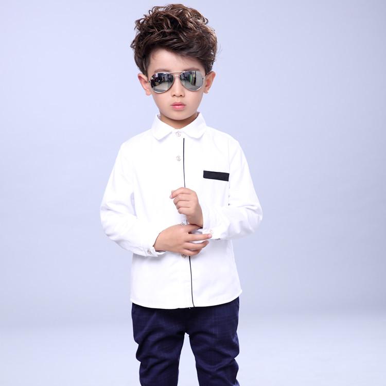 1688 Autumn Boys' Thickened Korean Style Solid Color Base Layer Shirt