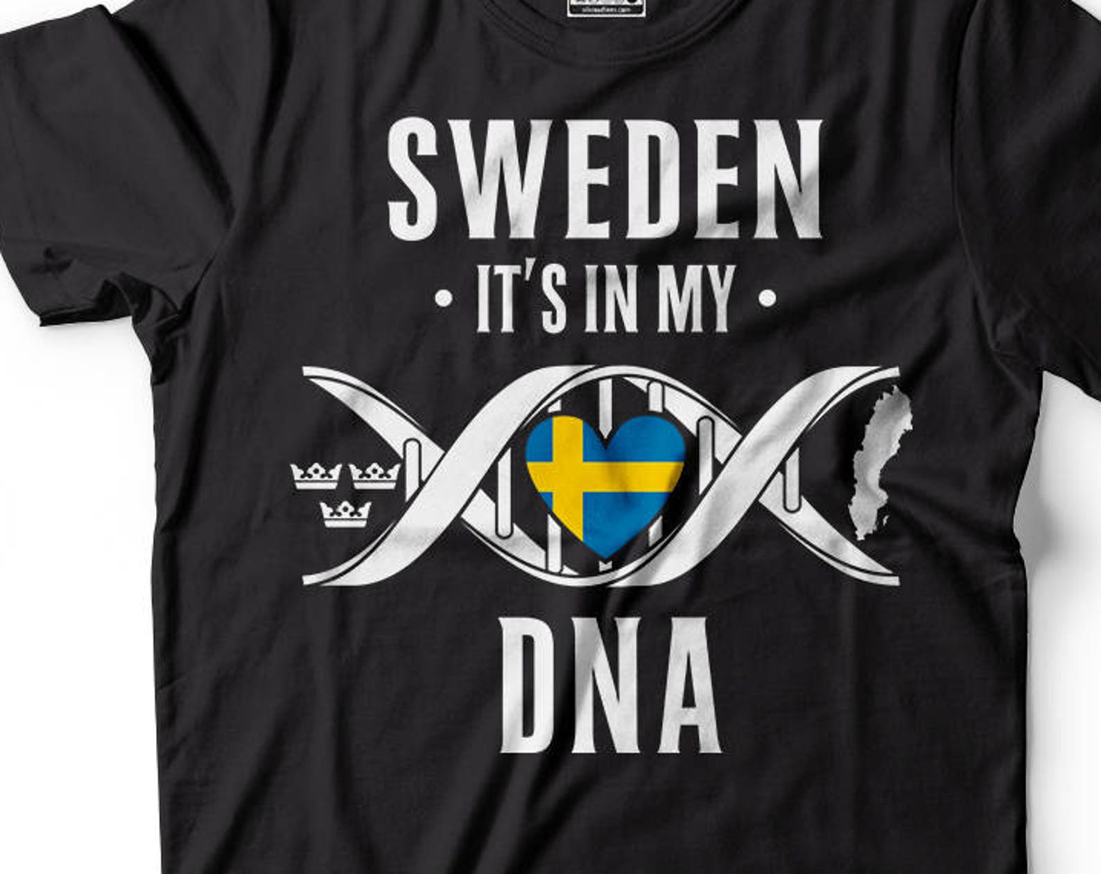 Swedish Heritage T-Shirt: Sweden DNA Patriotic Tee 3XL