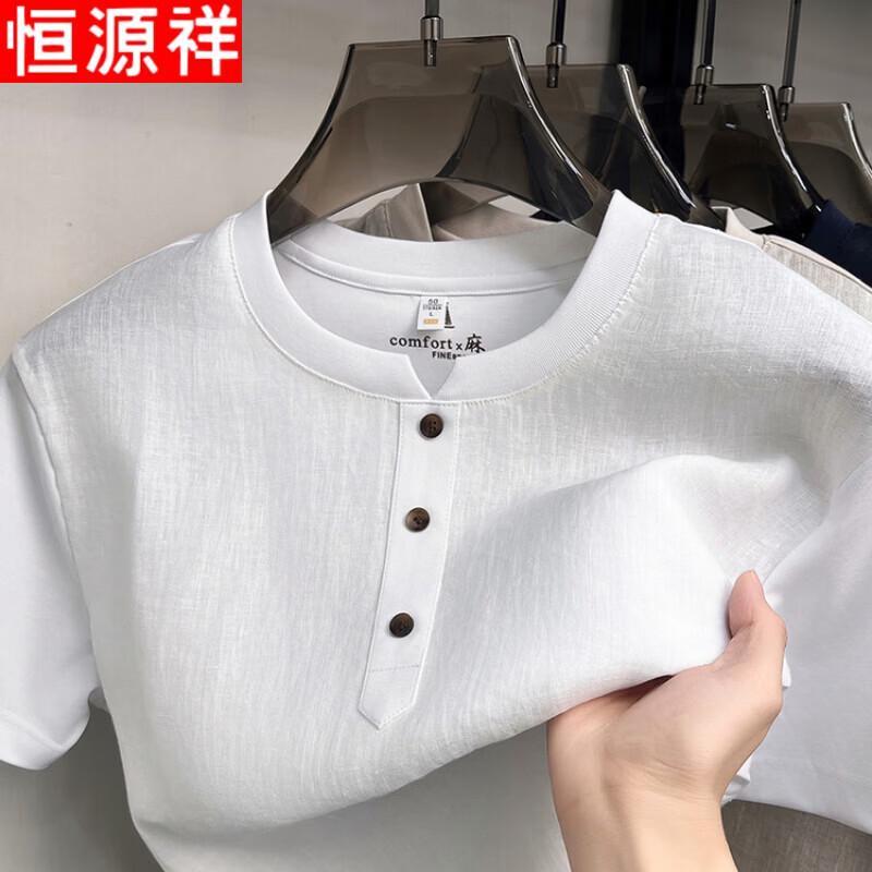 

Мужская футболка Hengyuanxiang с коротким рукавом, 100% лен XL