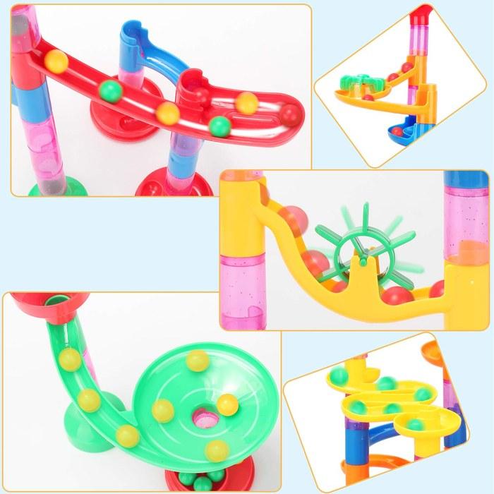 UQTOO Beads Coaster 265-Piece Educational Toy Marble Run Construction Set DIY Building Blocks for Boys and Girls