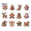Decorative Wooden Holiday Pendants Christmas Gingerbread Style Ornaments with Natural Hemp Rope, Retro Festive Hanging Tree for Home Party Wall Window
