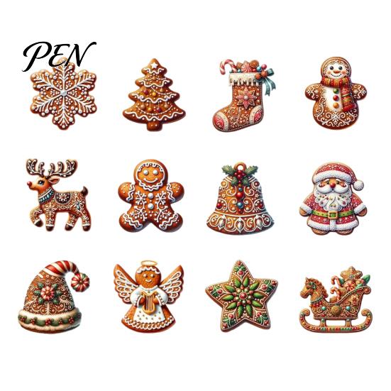 Decorative Wooden Holiday Pendants Christmas Gingerbread Style Ornaments with Natural Hemp Rope, Retro Festive Hanging Tree for Home Party Wall Window