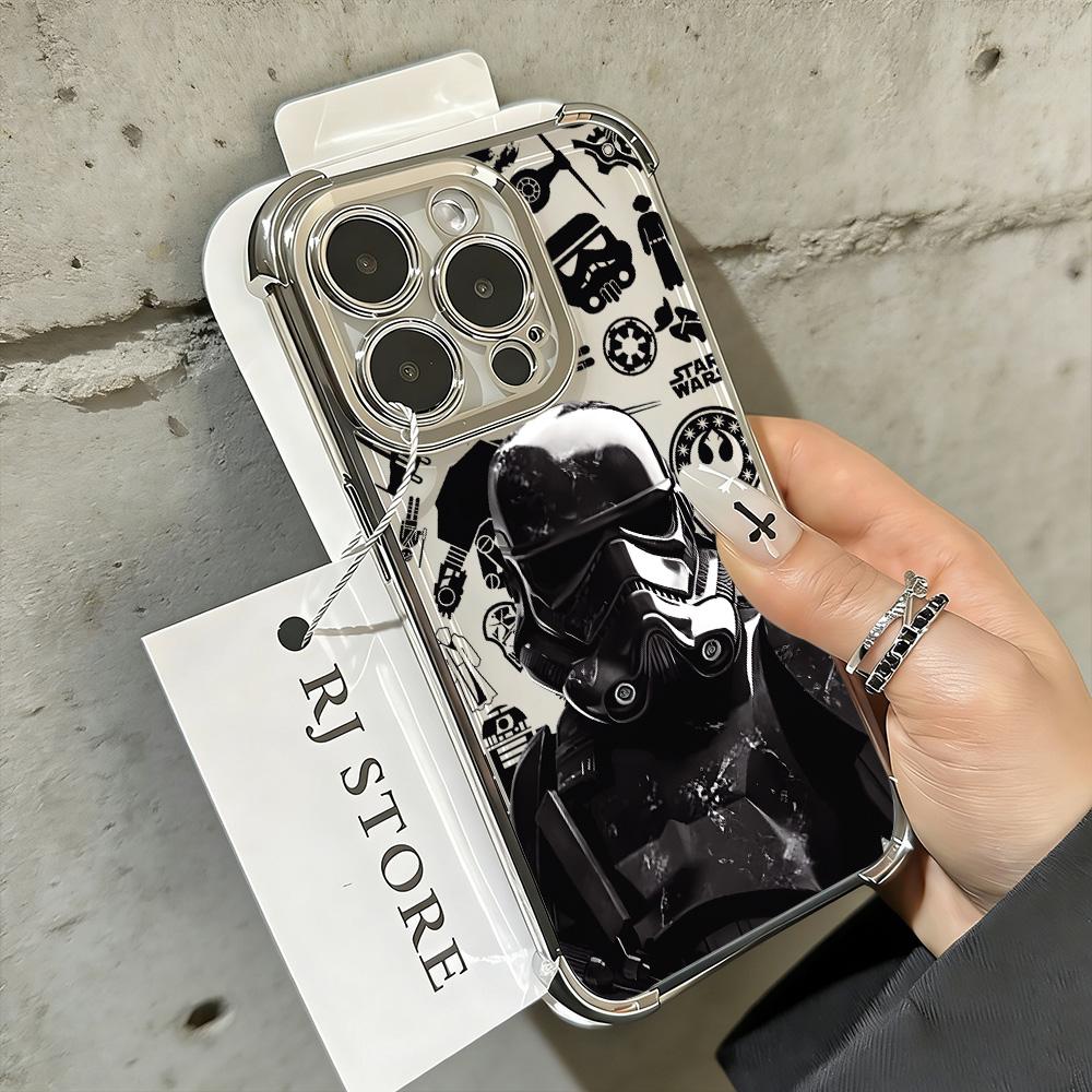 

Hot Stars W-Wars Plating Phone Case For Samsung S26 S25 S24 S23 S22 S21 S20 FE Note20 Edge Plus Ultra 4G 5G Anti Fall Airbag Samsung S24 FE 5G
