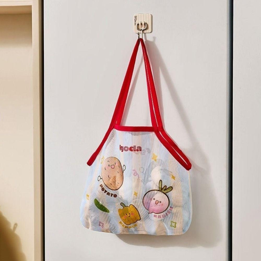 Breathable Kitchen Hanging Bag Cartoon Storage Mesh Bag  Ginger Garlic Potatoes Onions