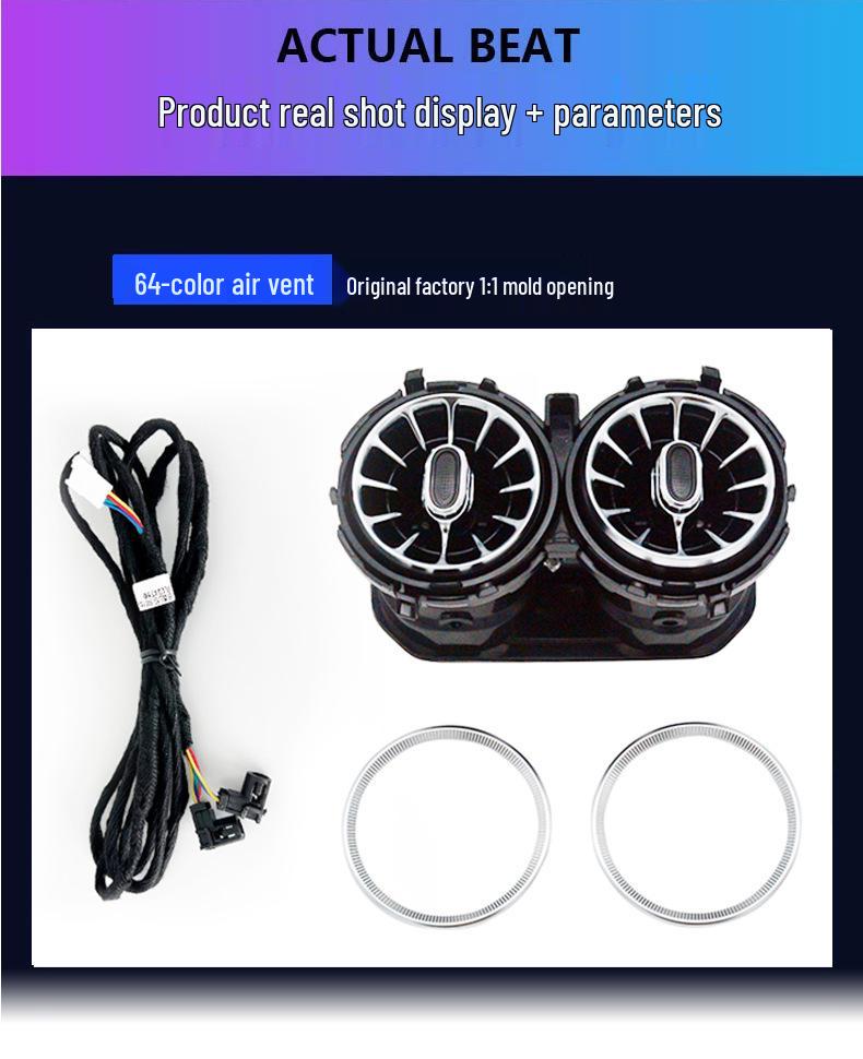 64-Color Ambient Rear Turbine Air Outlet Light for Mercedes-Benz B/GLA/GLB/W247