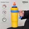 Cute Giant Large-Capacity Thermos Cup with Handle for Car Use, Ice-Retaining Cup with High Aesthetic Value and Straw