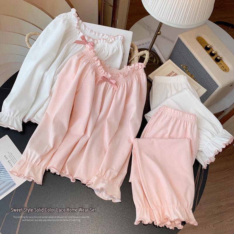 MIMIHELLO Mädchen Langarm-Pyjama-Set in Unifarbe