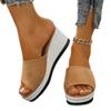 Summer New Sandals Women's Shoes Leopard Print Fashion Simple Round Head Wedge Heel Platform Open-toed Sandals Slippers
