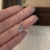Elegant Hollow Key Pendant Necklace With Rhinestones Sterling Cross Chain Women Lightweight Chic
