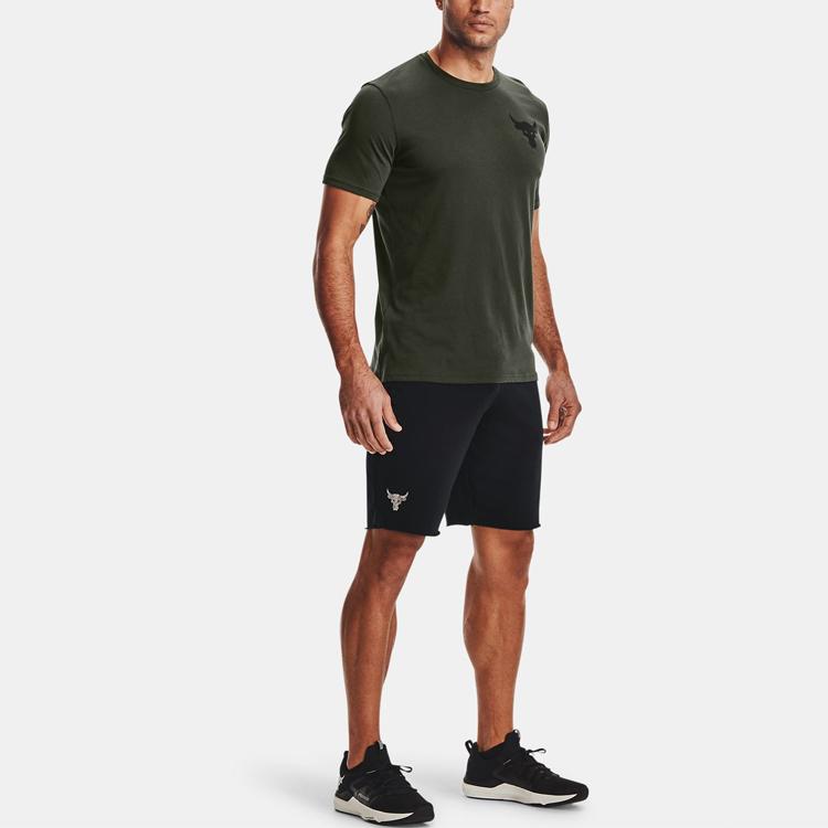 Under Armour Graphic Print Loose Fit Sports T-Shirt Men Tops Green 1363558-310