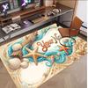 Fish Ocean Theme Soft Crystal Velvet Rug Custom Name & Text Print Non Slip Floor Rug for Bedroom Living Room