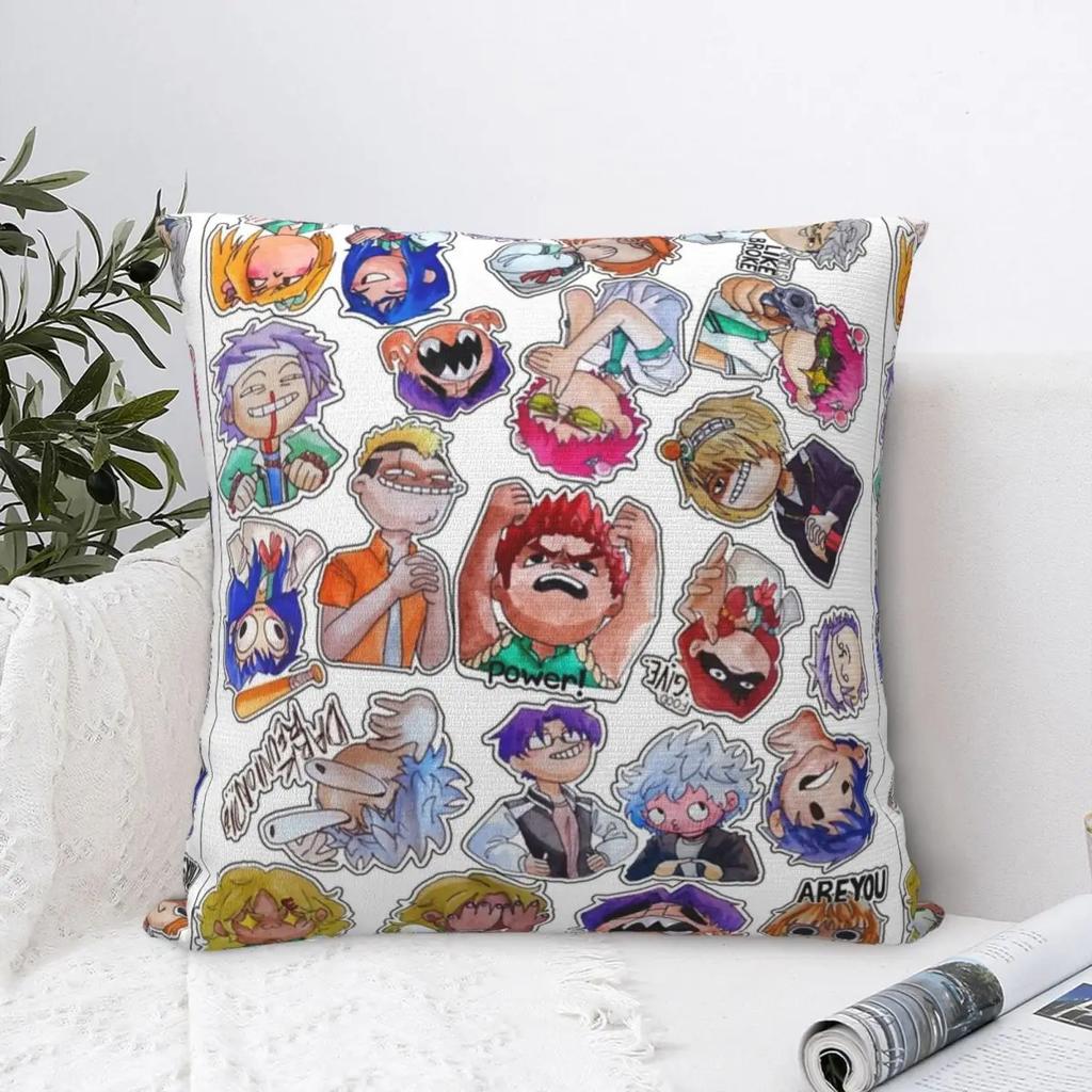 Saiki K Full Set Square Pillow Case Cushion Cover Fashion Polyester Decorative Pillowcase for Car