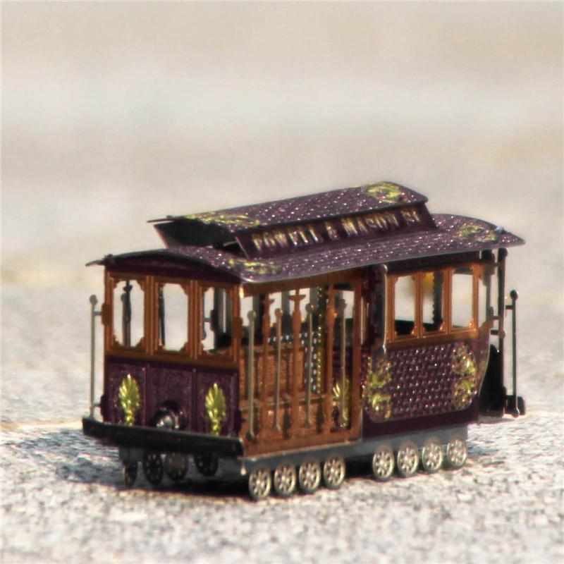 All-Metal 3D Tracked Sightseeing Tram Puzzle Toy - Stainless Steel DIY No-Glue Model