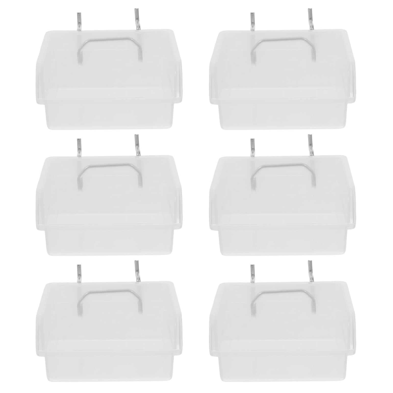 

Cabilock Pegboard Bins, Set of 6, Clear Plastic Storage Boxes for Pegboard Accessories, Tools & Small Parts, Hanging Storage, Space-Saving Design