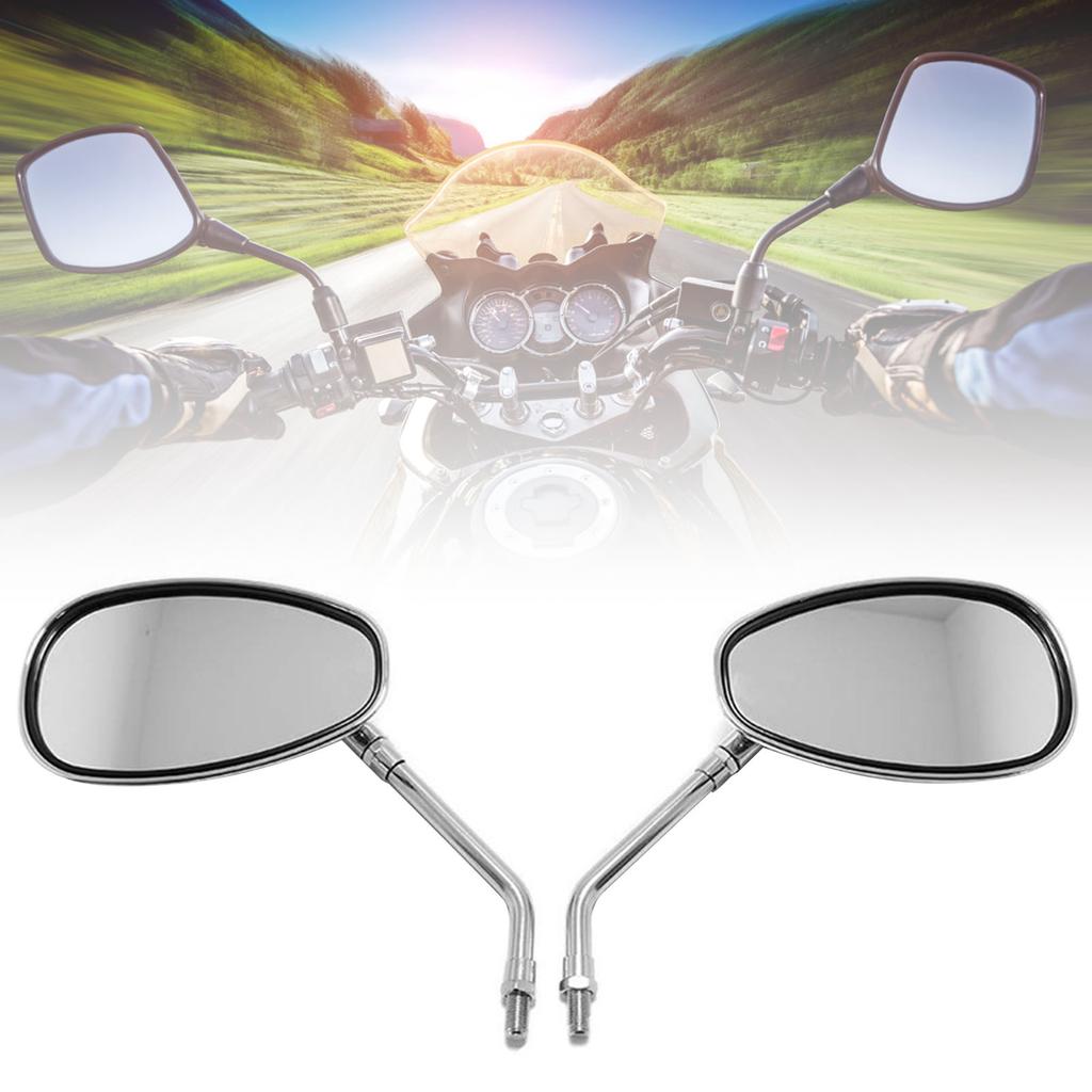 2PCS Motorcycle Rear View Mirror Electroplated Rust Proof Clear Surface Handlebar Rear View Side Mirror for Motorbike