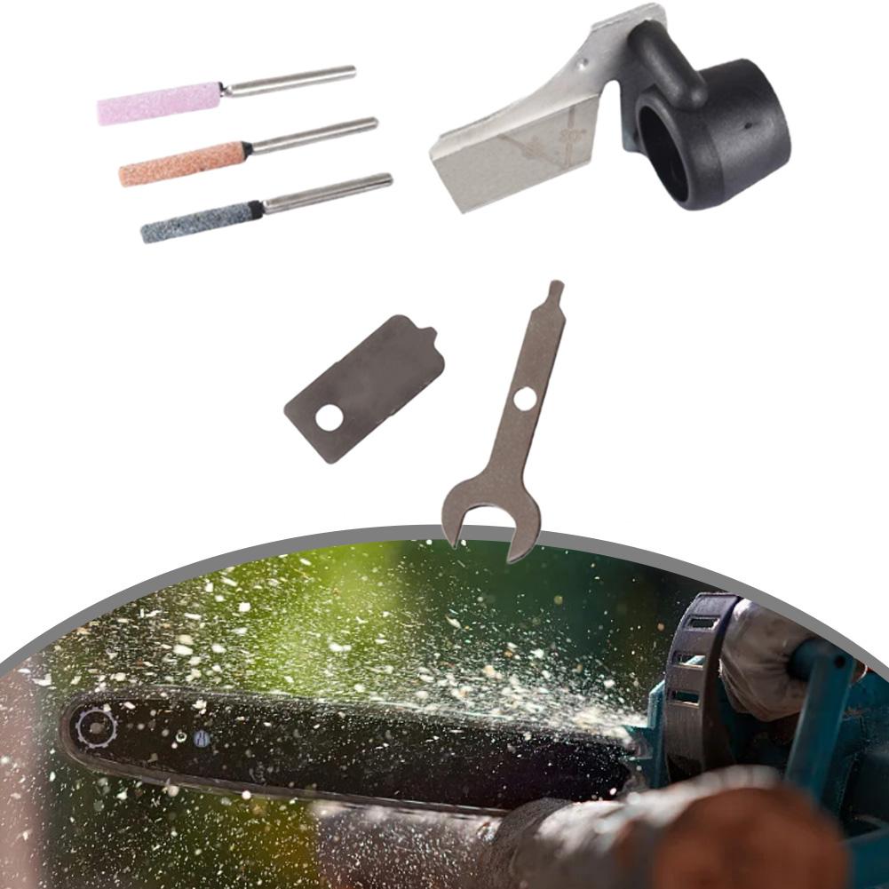 1Set 6.2 Cm Long Electric Grinding AccessoriesChainsaw Sharpening Attachment Kit: Metal Accessories For Outdoor Gardening