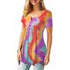 Women Short Sleeve Tie Dye T-shirt Plus Size Ladies Summer Casual Loose Tunic Tops