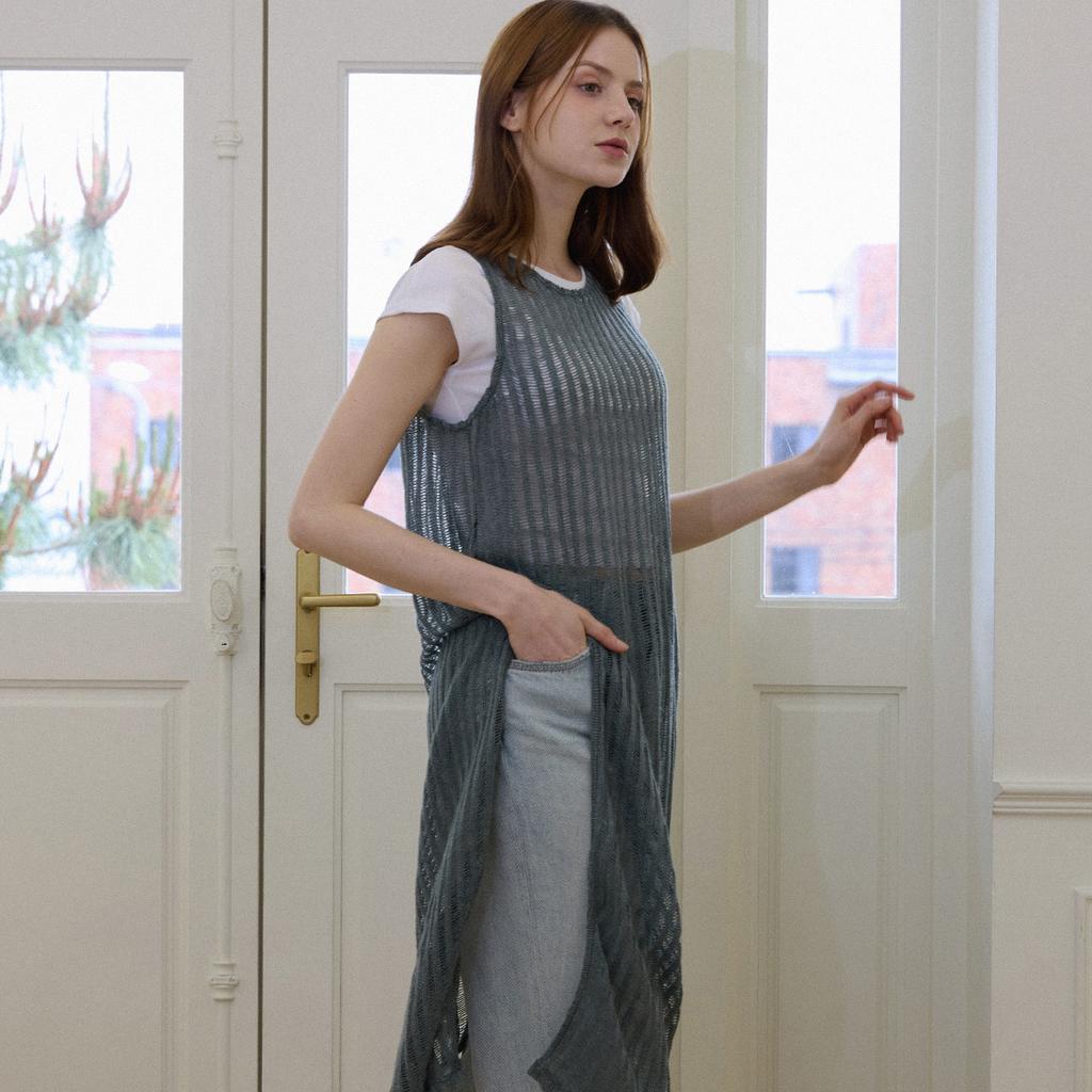 PAIGEFLYNN Side Slit Curly Long Knit Dress_P5Bop017C