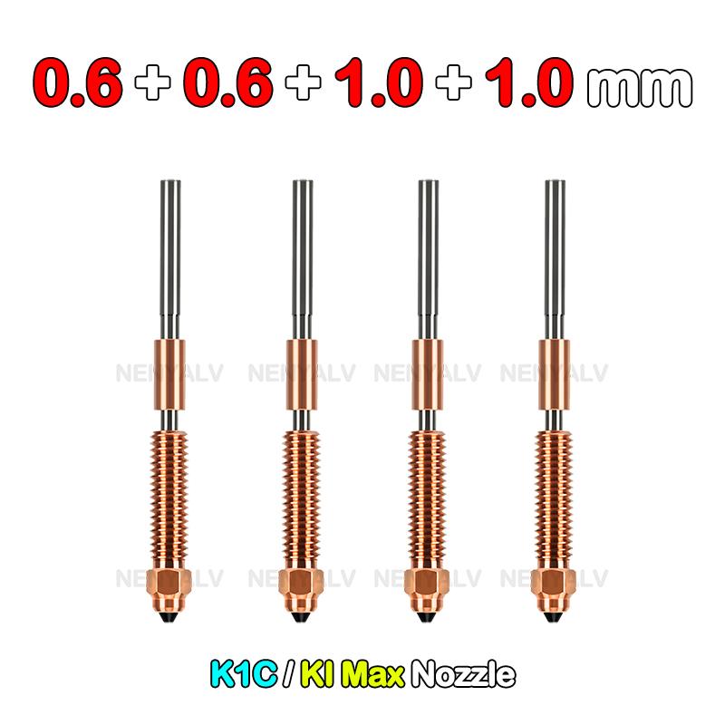 For Creality K1 Max K1C K2 SE Ender-3 V3 Quick-Swap Nozzle 0.2/0.4/0.6/0.8mm Hardened Steel Nozzle Upgraded High-Speed Printing