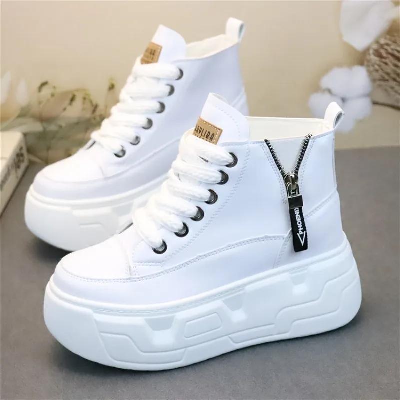 Fashion 10cm Women Casual Shoes Platform Wedge Women Fashion Sneakers Chunky Shoes Spring Autumn Vulcanize Skateboard