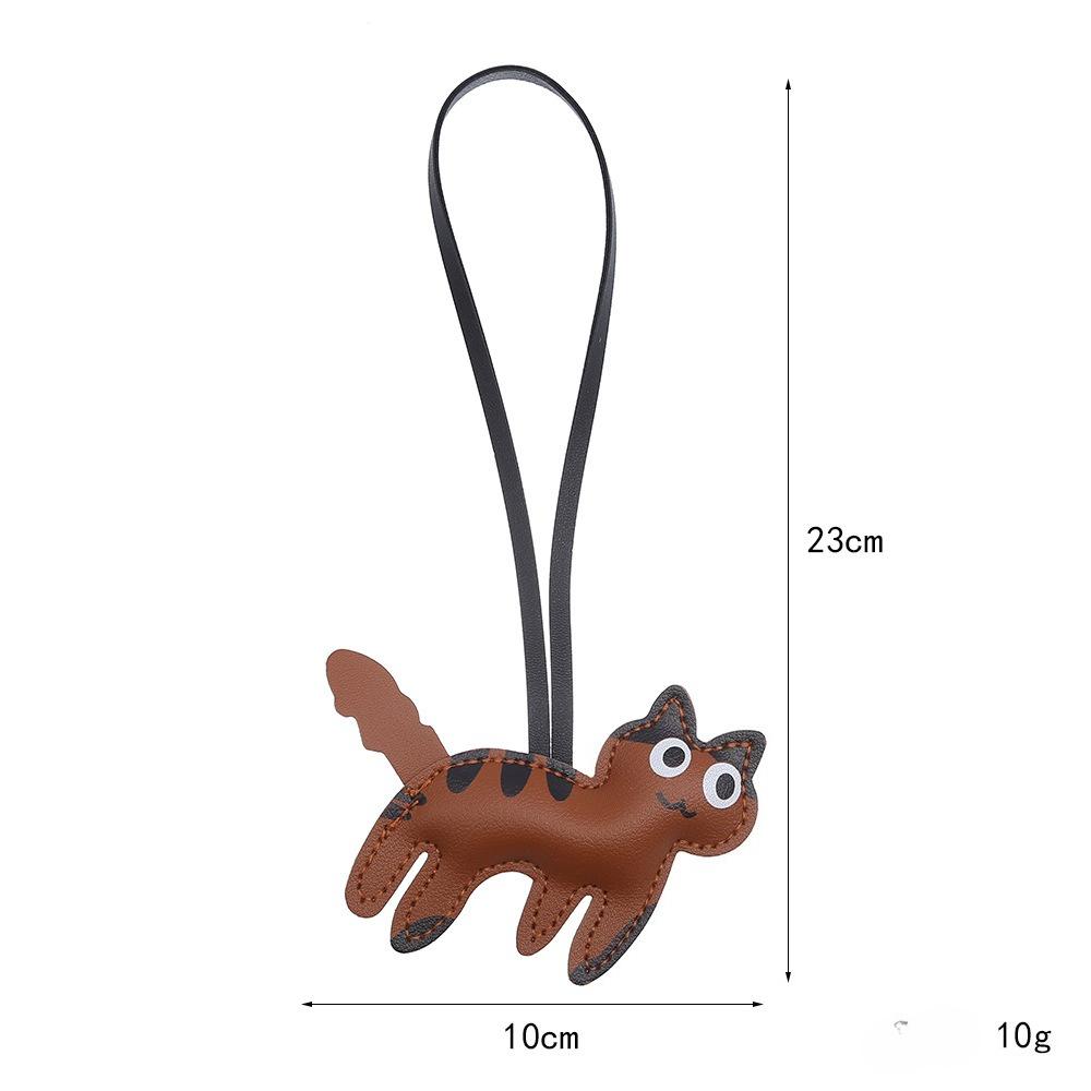 Creative kitten pendant cute funny cow kitten bag keychain leather pendant neighbor kitten pu pendant