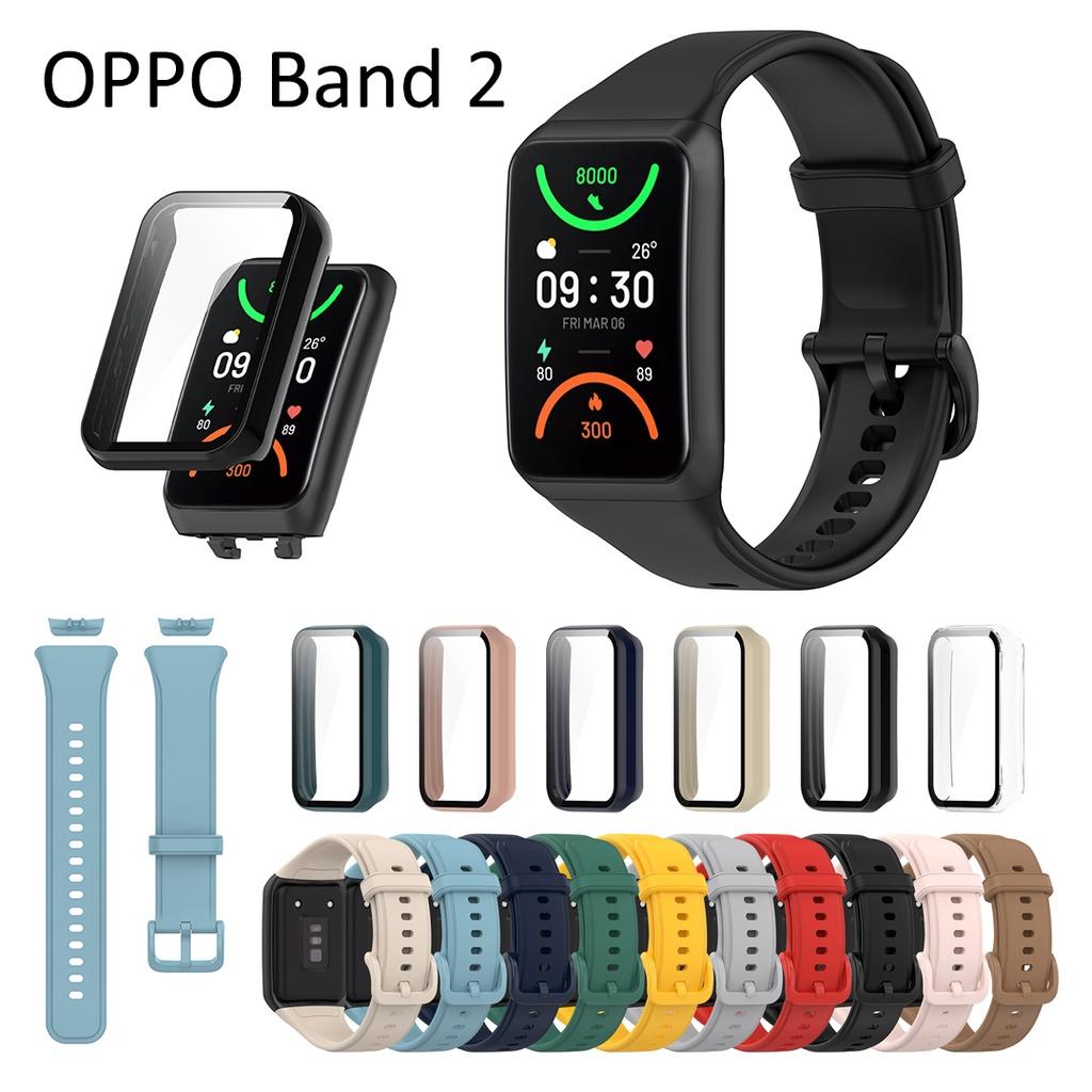 

Для OPPO Band 2 ремешок из закаленного стекла, защитный чехол для ПК, бампер, рамка, чехол, силиконовый мягкий аксессуар для смарт-группы