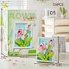 MOC Flower Po Frame Model Micro Building Block Sunflower Rose Mini Diamond Brick Toy for Children Desk Decor.